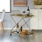 Vintiquewise Gold Metal Wine Bar Serving Cart with Rolling Wheels and Handles for Dining, Living room or Entryway QI004278 - alternate 6